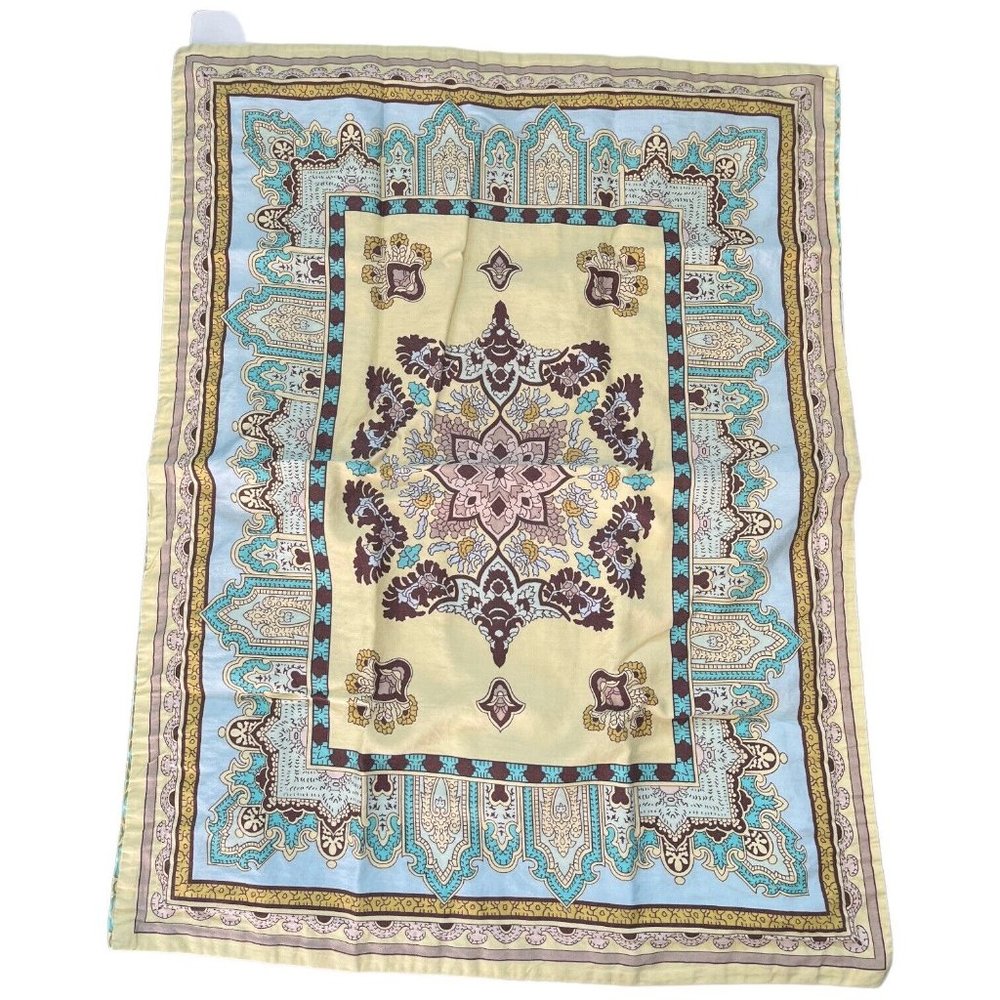One Echo Teal Medallion Design Standard Pillow Sham Multicolor Boho 100% Cotton - Picture 4 of 9
